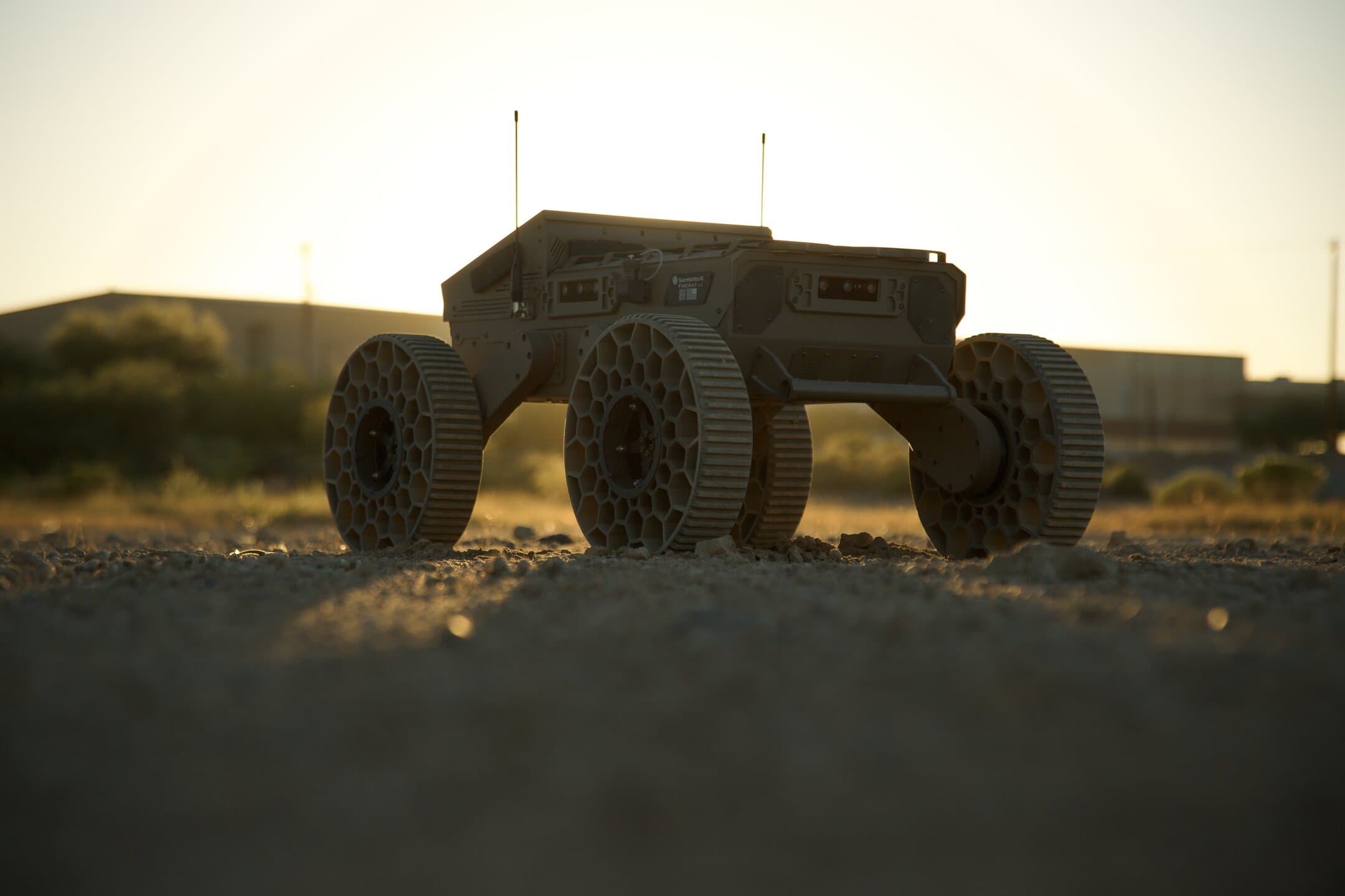 FireAnt UGV 3/4 view with EO/IR payload
